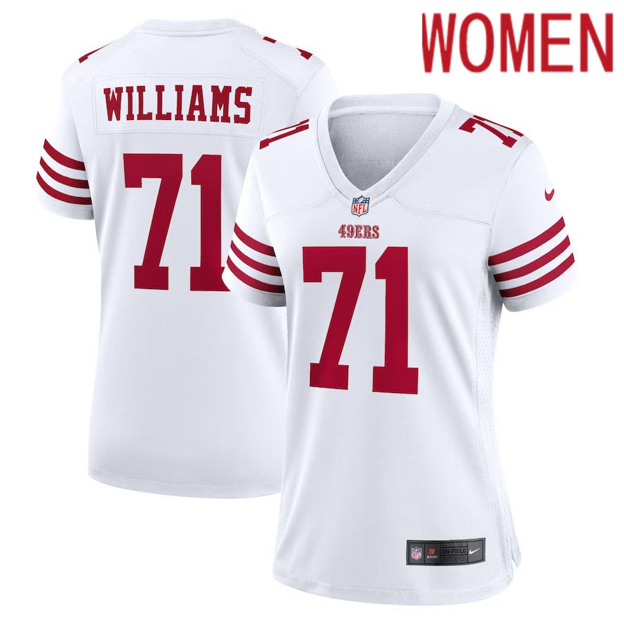 Women San Francisco 49ers 71 Trent Williams Nike White Player Game NFL Jersey